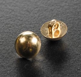 Knoflík půlkulatý starozlatý s krčkem plast 16"