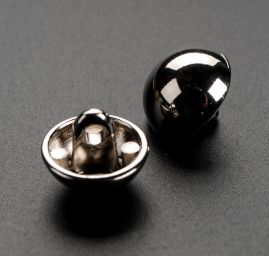 Knoflík kovový půlkulatý stříbrný 18"