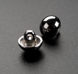 Knoflík kovový půlkulatý stříbrný 14"