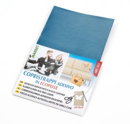 Záplata samolepící imitace kůže 10x16cm petrol modrá