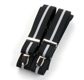 Šle pánské šíře 3,0 cm délka 125cm typ X proužek černošedé