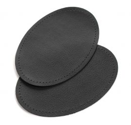 Záplata umělá kůže ovál 14,1×9,5 cm černá