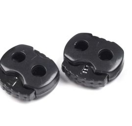 Brzdičky dvoudírkové plast černé 15x15mm