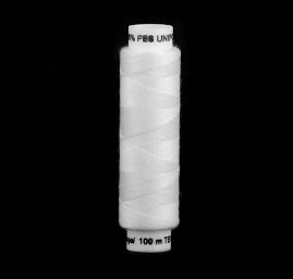 Nit UNIPOL 100% polyester 100m bílá