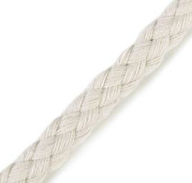 Oděvní bavlněná šňůra splétaná Ø9mm smetanová