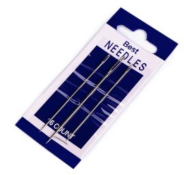 Jehly na ruční šití ostré s velkým ouškem