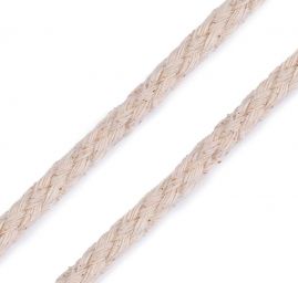 Oděvní bavlněná šňůra splétaná 5,3 mm režná