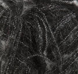 Mohér nopek efektní připlétací příze černošedý