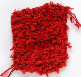 Vlněná pletací příze MarLen se střapečky červený melír