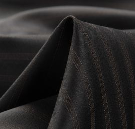 Vlněná kostýmová látka proužek černá antracit