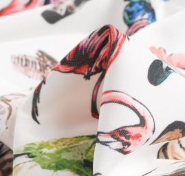 Úplet středně silný Punto tisk růžový plameňák