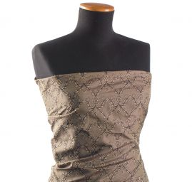 Hedvábný brokát s květinovým vzorem fialovozlatý