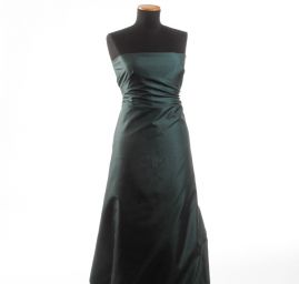 Taft hladký tmavě zelený