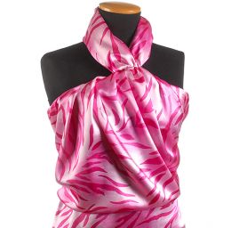 Satén nepružný zvířecí motiv růžový