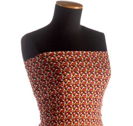 Úplet viskozový geometrický vzor oranžovohnědý