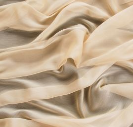 Šifon plise šanžán béžovobílý