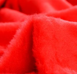 Imitace kožešiny nízký vlas červená