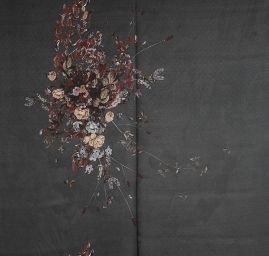 Hedvábí šatové šedočerné