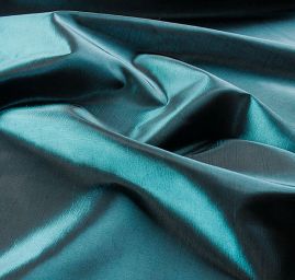 Taft hladký šanžán petrol zelený