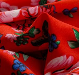 Žoržet mat Gipsy style bordura červený