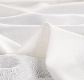 Len pružný směs polyester, viskoza slonová kost