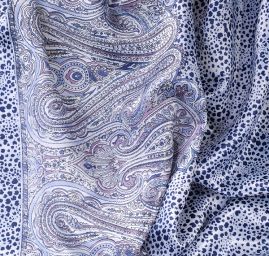 Satén digitální tisk zvířecí motiv a kašmírová bordura