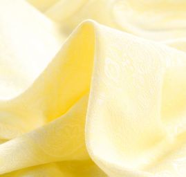 Žakárová látka vzor ornament žlutá smetanová