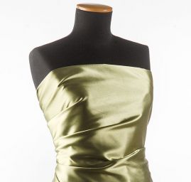 Satén taft pružný hráškové zelený II.jakost