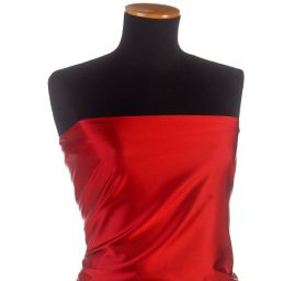 Satén pružný jemný tmavší červené barvy