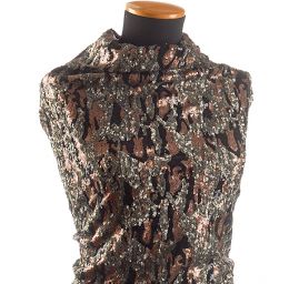 Tyl s flitry zvířecí vzor stříbrná/měděná