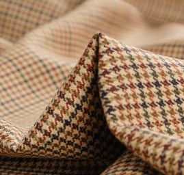 Kostýmová látka vlna směs vzor pepito hnědá