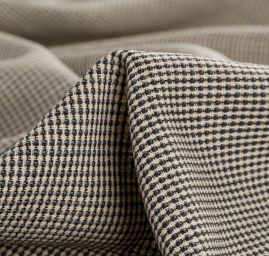 Kostýmová látka, vlna směs, vzor pepito, černá/béžová