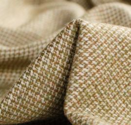 Kostýmová látka vlna směs zelená/smetanová