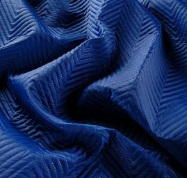 Prošev saténový černý/modrý geometrický vzor