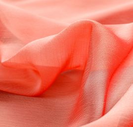 Šifon šanžán oranžovočervený s plisé úpravou