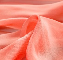 Šifon šanžán korálově červený s plisé úpravou