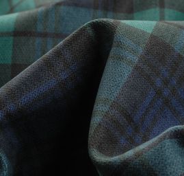 Potahová žinylková látka tisk zelený tartan