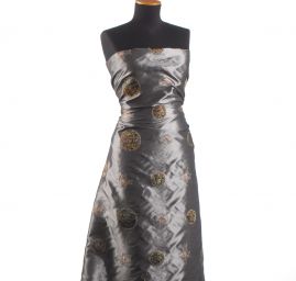 Vyšívaný taft vzor v marockém stylu stříbrný II.jakost