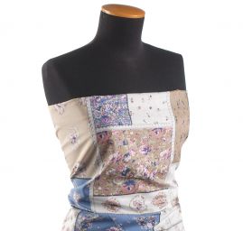 Bavlněná šatová látka květinový patchwork