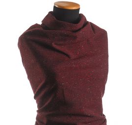 Vlna hedvábí směs tweedová látka Art Fabrics červená