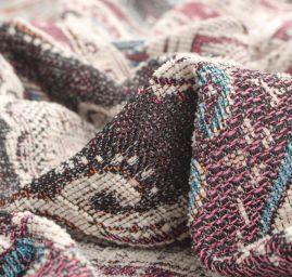 Žakár Art Fabrics Paisley orient modrý/fialový