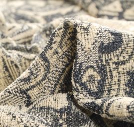 Žakár Art Fabrics Paisley orient vanilkový/černý