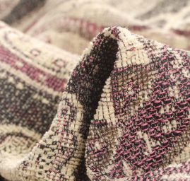 Žakár Art Fabrics Paisley orient sv.žlutý/růžový