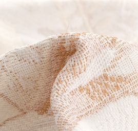 Dekorační tkanina Art Fabrics secese Mucha zlatá/bílá