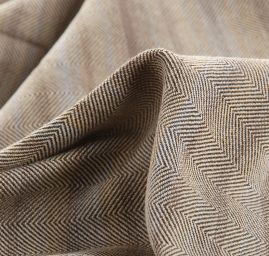 Kostýmová látka Art Fabrics rybí kost béžovohnědý melír