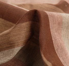 Len Art Fabrics širší pruhy hnědé