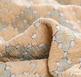 Žakárová látka Art Fabrics Brusel okrová/zelená