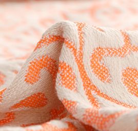 Žakárová látka Art Fabrics Verona oranžová/režná