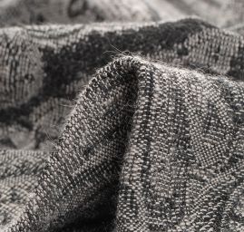 Žakár Art Fabrics Paisley orient šedý/černý