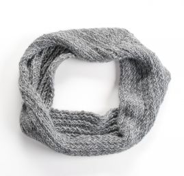 Ručně pletená šála/tunel Marlen – tmavě šedý melír